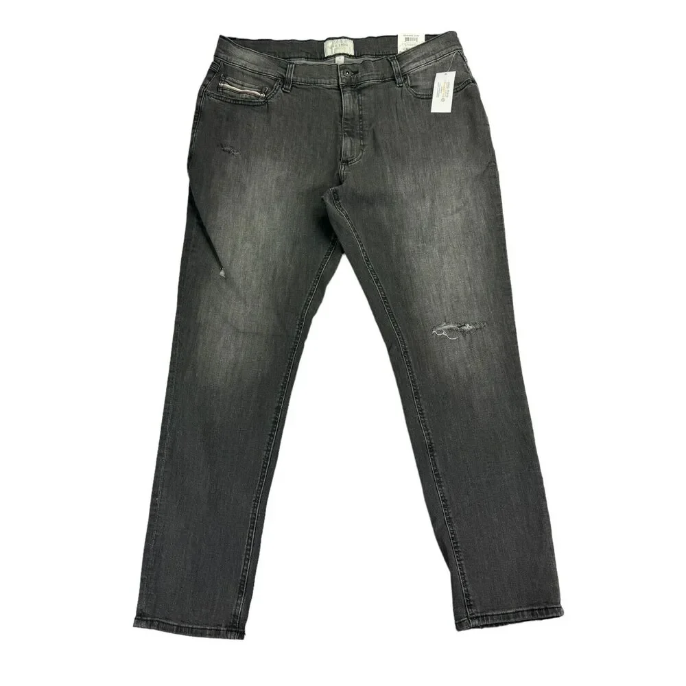 Sun + Stone Mens Athletic Slim Fit Oil Chrome Wash Jeans Gray 38